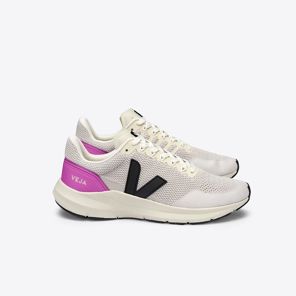 Veja Cream and Black Sneakers Modern Athletic Design